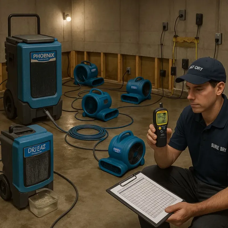 Structural Drying and Dehumidification process in Eupora, MS